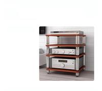 Mueble de audio multifuncional de alta fidelidad, soporte de TV de 4 niveles con estantes de MDF a prueba de golpes, elegante estante de pie para un mejor entretenimiento en el hogar