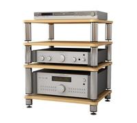 Mueble de audio multifuncional de alta fidelidad, soporte de TV de 4 niveles con estantes de MDF a prueba de golpes, elegante estante de pie para un mejor entretenimiento en el hogar