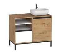 Mueble de baño 100 cm támesis con patas (sin lavabo) color roble gold y blanco mate 51 cm