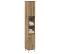 Mueble de Baño Artesanal de Roble, Madera de Ingeniería, Estilo Industrial, Mueble Auxiliar Baño, Armario Multiusos, Para Baño, Dormitorio y Oficina, Color Roble Artesanal, 30 x 30 x 190 cm