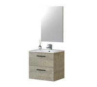 Mueble de baño aruba 60 con espejo roble alaska mueble:60espejo:57,5 x mueble:57espejo:80 x mueble:45espejo:1,8 cm