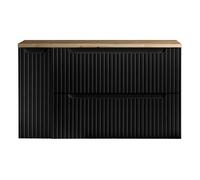 Mueble de baño bajo lavabo newport 100x60x40 cm - negro/efecto roble