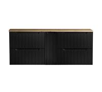 Mueble de baño bajo lavabo newport 140x60x40 cm - negro/efecto roble