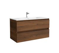 Salgar Mueble de baño Bequia 100cm + Lavabo cerámica | Nogal|100x45x56