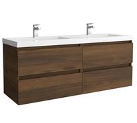 Salgar Mueble de baño Bequia 140cm + Lavabo Carga Mineral Toscana | Nogal|140x45x59