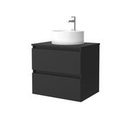 Mueble de baño bequia 70 cm negro mate | lavabo sobre encimera | salgar