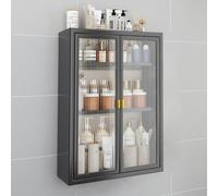 Mueble de Baño Blanco-Negro, Armario Estrecho 40/50 Largo, No Necesario Hacer Agujeros, para Cocina (Color: Black)
