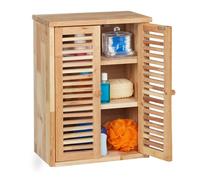 Mueble de baño botiquín decorativo armario pequeño 3 estantes madera natural