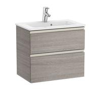 Mueble de Baño Compacto con Lavabo y 2 Cajones Unik de 60 cm Colección The Gap Roble Roca - Sin conjunto de patas / Sin caja organizadora / Sin caja organizadora + Sin set de 2 colgadores