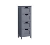 Mueble de Baño con 4 Cajones 30 x 30 x 82 cm Moderno Gris