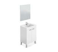 ARKITMOBEL Habitdesign Mueble de Baño con 2 Puertas y Espejo, Modulo Baño, Modelo LC1, Acabado en Blanco Brillo, Medidas: 60 cm (Ancho) x 80 cm (Alto) x 45 cm (Fondo). (Lavabo no Incluido)