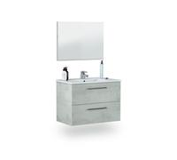 Mueble de baño con espejo osvak 2 cajones cemento 80 x 57 x 45 cm