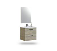 Mueble de baño con espejo sense 2 cajones 60 roble alaska 60 x 57 x 45 cm