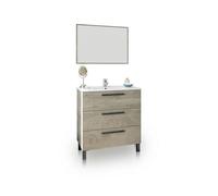 Mueble de baño con espejo sense 3 cajones roble alaska 80 x 86 x 45 cm 45 cm