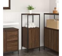 Mueble de Baño con Estantes Efecto Roble Marrón, Panel de Madera, Armario Multiusos, Mueble Bajo Lavabo, Mueble de Baño Auxiliar, Requiere Montaje, Para Baño, Oficina y Sala de Estar, 36 x 35 x 95 cm