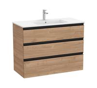 Mueble de Baño con Lavabo Central y Madera de Nogal Unik de 100,5 cm Colección The Gap Roca - Sin toallero / Sin conjunto de patas / Sin caja organizadora + Sin set de 2 colgadores