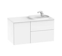 Mueble de Baño con Lavabo Derecho con 2 Cajones y Una Puerta Beyond de 100 cm Colección Unik Blanco Brillo Roca