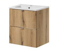 Mueble de baño con lavabo newport 51x57x39 cm - efecto roble [en.casa]