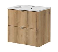 Mueble de baño con lavabo newport 60x57x39 cm - efecto roble [en.casa]