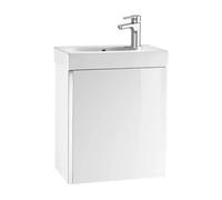 Mueble de baño con lavabo suspendido de 45 cm de ancho en color Blanco Brillo Unik Mini Roca - Ninguno