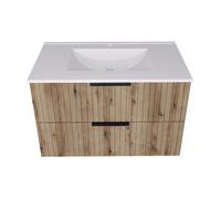 Mueble de baño con lavabo veppenssan 81x47x52 cm - efecto roble [en.casa]
