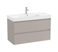 Mueble de Baño con Lavabo y 2 Cajones Arena Mate Ella Ona de 100 cm Colección Unik Roca