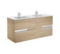 Mueble de Baño con Lavabo y 4 Cajones Victoria-n de 120 cm Colección Unik Roble Roca - Sin conjunto de patas / Sin caja organizadora / Sin caja organizadora