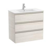 Mueble de baño de 80 cm de ancho con lavabo central color fresno Unik The Gap Roca - Sin toallero / Sin conjunto de patas / Sin caja organizadora + Sin caja organizadora + Sin set de 2 colgadores