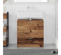Mueble de Baño de Madera Maciza con Cajón y Puertas - Gabinete de Lavabo Rústico Rectangular para Almacenamiento Práctico y Decoración Elegante - Estructura
