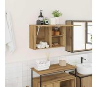 Mueble de Baño de Pared, Material Madera de Ingeniería, Diseño Minimalista con Resorte de Gas, Armario Multiusos, Para Baño, Cocina, Salón, Dormitorio, Color Roble Artesanal, 60 x 25 x 40 cm