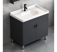 Mueble De Baño Independiente Con Lavabo De Cerámica Y Grifo De Agua Fría Y Caliente, Color Gris Oscuro, 80 X 48 Cm, Ideal Para Lavandería, Cuarto De Servicio, Cocina, B,Dark Grey-71x48cm/27.9x18.9in