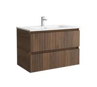 Mueble de Baño Kira 100cm Nogal 2 cajones Lavabo 1 poza Porcelana