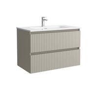 Mueble de Baño Kira 60cm Gris Mate 2 cajones Lavabo 1 poza Porcelana