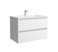 Mueble de baño kira 70cm blanco mate 2 cajones + lavabo 1 poza porcelana