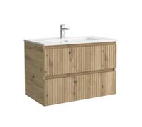 Mueble de Baño Kira 70cm Roble 2 cajones Lavabo 1 poza Porcelana