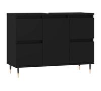 vidaXL Mueble de baño Madera de ingeniería Negro 80x33x60 cm, Armario, Armario de baño con almacenaje, Mueble de baño, Mueble para baño