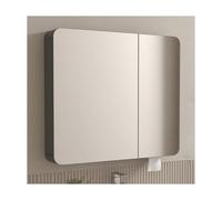 Mueble de baño montado en la pared con espejo de almacenamiento multicapa para baño, lavandería y sala de estar, gris, 70 x 65 x 13 cm, solución elegante y que ahorra espacio.