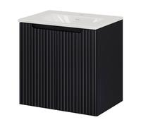Mueble de baño newport con lavabo y 2 puertas 60x57x39cm - negro [en.casa]