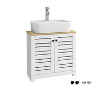 Mueble de baño para baño, color blanco y natural, 60 x 30 x 59 cm bzr40-w sobuy