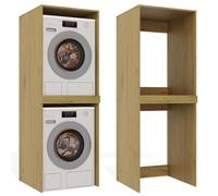 Mueble de Baño para Lavadora y Secadora POLA TWIN Columna Estantería ROBLE ARTESANO