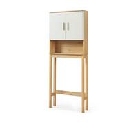 Mueble de baño sobre el inodoro ferrersp mdf 160x63x20cm - roble/oatmeal [en.casa]