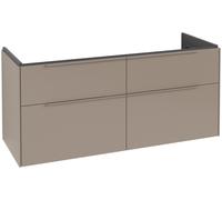 Mueble de baño Subway 3.0 de Villeroy & Boch, iluminación LED, 4 extraíbles, centro de lavabo, 1272x576x478mm, C602L2VM, Color: Frontal/carcasa: taupe, asa: Taupe