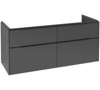 Mueble de baño Subway 3.0 de Villeroy & Boch, iluminación LED, 4 extraíbles, centro de lavabo, 1272x576x478mm, C602L1VR, Color: Frente/cuerpo: grafito, mango: negro volcán