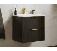 Mueble de baño suspendido bajo lavabo- Negro - 60 cm - ZEVARA