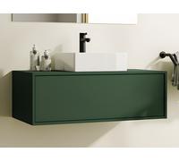 Mueble de baño suspendido verde mate con simple lavabo - TEANA