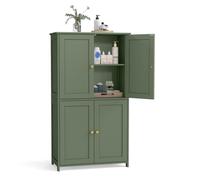 Mueble de Baño Verde 2 Estantes Regulables y 4 Puertas