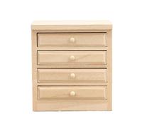 Mueble de cocina de casas de muñecas de 1/12 con puerta/cajón que se puede abrir, muebles en miniatura de madera sin terminar, para exhibición realista de escenas, accesorios de casas de muñecas