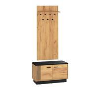 Mueble de entrada con perchero, estante y banco zapatero 2 puertas nilo madera