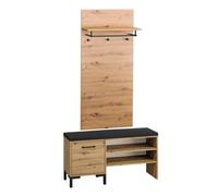 Mueble de entrada con perchero y zapatero 1 puerta liora madera