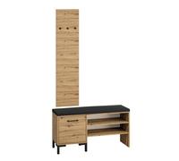 Mueble de entrada pequeño perchero y zapatero 1 puerta liora madera